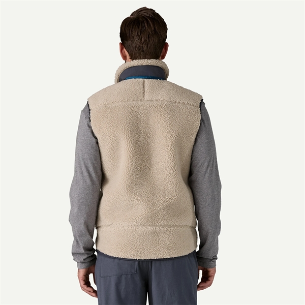Patagonia Mens Classic Retro-X Vest - Natural w/Smolder Blue